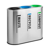 Zedfire 33 Gallon Stainless Steel Commercial Trash, Recycling & Compost Bin