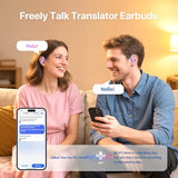 AI Translation Earbuds Real-Time: 166 Languages Audifonos Traductores Inglés Español, 60 Hours Battery - Seamless Translator Headphones, Purple