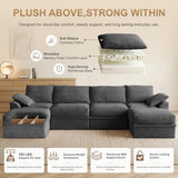 142" Upgraded Boneless Couch with Storage, Modular Sectional Couches for Living Room