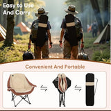 Northroad 2 Pack Oversized Camping Chair,Outdoor Padded Folding Lawn Chair w/Cup Holder,Carry Bag for Beach, Hiking, and Picnics,Heavy-Duty 300-lbs Capacity, Moca&Cream
