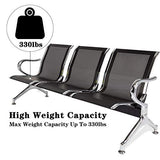 3-Seat Waiting Room Chairs - Waiting Room Bench with Arms Airport Reception Bench Guest Reception Chairs