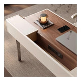 zhongxlla Standing Desk, Modern Home Office Desk with Storage, Stable Metal Frame