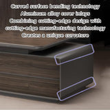 Modern L-Shaped Executive Desk with Drawers, Wooden Office Desk with Hidden Power Outlet