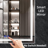 72"x36" LED Bathroom Mirror with Lights,Anti-Fog,3 Color Modes