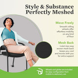 Office Chair, Black Guest Seat with Arms and Casters, Mesh Back