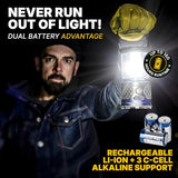 LUXPRO Rechargeable Dual-Power 1100 Lumen LED Lantern for Up to 150 Hours of Use - Camping Lantern with Built-in Power Bank - Dimmable LED Light with IPX4 Water-Resistant Rating (Camping Lantern)
