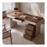 zhongxlla Standing Desk, PC Table Writing Desk with Charging, Modern Walnut Finish Home Office