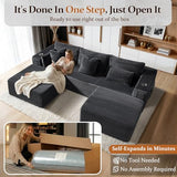 108" Oversized Cloud Sectional Couch, Comfort U Shaped Boneless Couch for Living Room