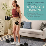 LifePro Adjustable Dumbbell Set – 5-25 lb Dumbbells Set of 2, Quick Change Rotating Hand Weights for Women//Men at Home Gym Weight System - 5-25 Pound, Ideal for Home Strength Training