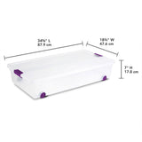 Sterilite 8-Pack 60 Quart ClearView Latch Box, Wheeled Underbed Organizer Bins with Latching Lids - Clear Plastic Organization Containers for Closet, Bedroom, Shelving Units and Everyday Home Storage