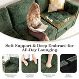 Convertible Comfy Extra Deep & Wide Seat Couch with Gold Metal Accents & Legs for Living Room