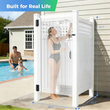 Outdoor Shower Enclosure, Rust-Proof Engineering Grade PVC Privacy Shower Station, Outdoor Shower Easy DIY Assembly for Pool, Beach, Backyard,81'' H x 46'' W x 46'', (Not included shower)