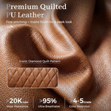 GTPOFFICE Executive Office Chair with Comfortable Lumbar Support, Ergonomic Gaming Chair with Flip-up Armrests & Zoned Pressure-Relief Cushion, Comfy PU Leather Desk Chair, Brown