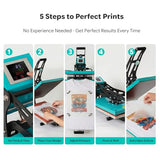 16x24 Inch Heat Press Machine,Semi-Auto Open T-Shirt Press with Slide-Out Drawer