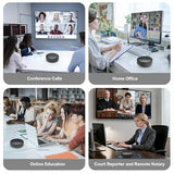 Conference Speaker and Microphone, 4 AI Mics 360° 20ft (7m) Voice Pickup, Noise Reduction, USB C & Bluetooth 5.3 (20m & 66ft) Speakerphone