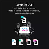 QERTYHJK Portable Document & Book Scanner, Remote Learning for School Education, 13MP, OCR Function for Window