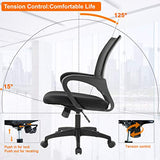 BestOffice | Ergonomic Office Chair | Mid-Back Swivel Desk Chair | Breathable Backrest & Lumbar Support | Adjustable Height
