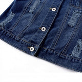 Hixiaohe Spring Summer Jean Jacket for Women Trendy Half Sleeve Button Down Short Denim Jacket Retro Cropped Trucker Coat