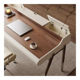 zhongxlla Standing Desk, Modern Home Office Desk with Storage, Stable Metal Frame