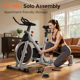 YOSUDA Exercise Bike, Brake Pad Stationary Bike for Home with Exclusive App, Magnetic Indoor Cycling Bike with 300 lb Weight Capacity, Low Noise, Magnetic-Black