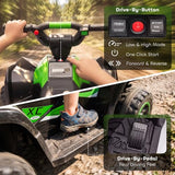 Aosom 12V Kids ATV Quad Car with Forward & Backward Function, Four Wheeler for Kids with Wear-Resistant Wheels, Music, Up to 3.7 MPH, Electric Ride-on ATV for Toddlers Ages 3+ Years Old, Green