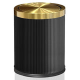 YOJIA 4 Gallon Bathroom Trash Can with Lid, Black Leather Garbage Can, Modern, Bedroom Wastebaskets, for Kitchen Powder Room Hotel Office (15L Black)