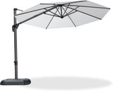 PURPLE LEAF Cantilever Umbrella 10 Feet Round Smooth 360° Rotation White
