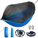 Miztli Camping Hammock -Portable Hammock w/Spacious Net & Tree Straps w/Adjustable Loops, Double and Single Hammock for Outdoor, Indoor, Hiking and Travel