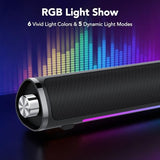 aowoka Computer Speakers, USB Powered PC Speakers, Hi-Fi Stereo Computer Sound Bar with Bluetooth & 3.5mm Aux