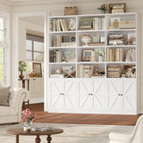 71" Wide 6 Tier Book Shelf with 18 Storage Shelves, Large Wooden Bookshelves, Tall Bookcase for Office,