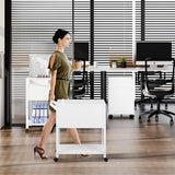 Mobile File Cart with Lock, Rolling File Cabinet Hanging Letter/Legal File