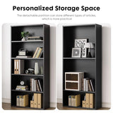 Sweetcrispy Industrial 5 Shelf Bookcase - Large 53 Inch Tall Floor Standing Open Bookshelf with Anti-Tipping Device, Black
