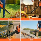 Leaf Blower Cordless with 2× 5.0Ah Batteries and Charger, 21V Electric, Lightweight Battery Powered Blowers for Lawn Care, Yard, Patio Cleaning