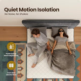Queen Boneless Bed, Frame & Headboard & Mattress Set, Gray
