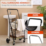 Shopping Cart with 360° Swivel Wheels Folding Utility Cart with Easily Collapsible Cart with Extended Foam Cover