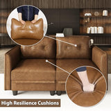 LLappuil Faux Leather Modular Sofa with Storage, Modern Comfy Sectional Couches for Living Room | Oversized 14 Seater