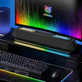 HiFi Stereo Gaming Soundbar with Custom EQ Software, Dynamic RGB Lighting for Laptop