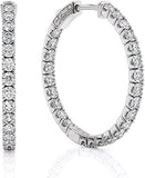 1 1/5 to 10 Carat Moissanite Inside Out Hoop Earrings for Women