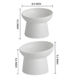 KITCHENLESTAR Elevated Cat Bowls, 15° Tilted Ceramic Raised Cat Food and Water Bowl Set, Whisker-Friendly Porcelain Pet Feeder Dishes for Indoor Cats and Small Dogs,White,6.2 Inch,2 Pack