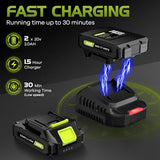 Leaf Blower, Electric Cordless Leaf Blower with 2 Batteries and Charger, 2 Speed Mode, Lightweight Cordless Blower for Blowing Leaves, Patio Cleaning, Blowers for Lawn Care and Dust
