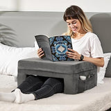 Extra Large Lap Desk Pillow with Pockets and Cup Holder, Laptop Pillow with Memory Foam Bed Rest