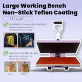 16x24 Heat Press Machine for T Shirts, 1.8-2kw, 72.77lbs High Pressure