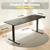 Standing Desk, 67" x 23.6" Height Adjustable Sit Stand Desk with Splice Board for Home Office
