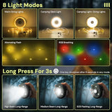 L LOHAS LED Upgraded Camping String Lights, 4 in 1 Quick Recovery Waterproof Camping Lights, 32.8FT with 8 Lighting Modes, Camping Essentials for Yard, Tent, Hiking, Patio, and Holiday Decoration