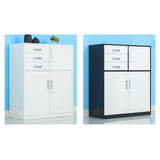 b89PvQuQt Office Cabinet Multifunctional Office File Cabinet with Lock Large Capacity Three-Drawer Data Storage 1 Iron Household(Multi-Colored)