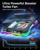 Gaming Laptop Cooling Pad with Full RGB Lights, Powerful Cooler Fan Stand for 15-19 inch Gamer Laptops