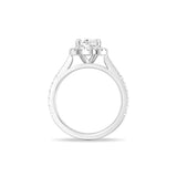 MSBLUE® Size 6.5 2ct Oval Cut Moissanite Engagement Ring, Rhodium Plated