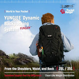 VSGO Pocket Ranger Outdoor Backpack - Expandable, Suitable for Outdoor Activities, with 24 Attachment Points (Black, 35-42L)