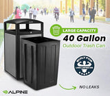 Commercial Trash Can with Locking Lid – Heavy-Duty Weather-Resistant Metal Garbage Bin with Removable Liner for Parks