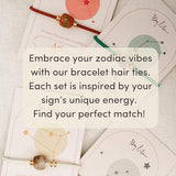 By Lilla Zodiac Bracelet Hair Ties for Women – Hair Tie Bracelet with Gold Accents - Boho Jewelry for Wrist and Ponytail (Taurus)